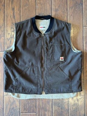 Vintage Y2K Work King Sherpa-Lined Vest